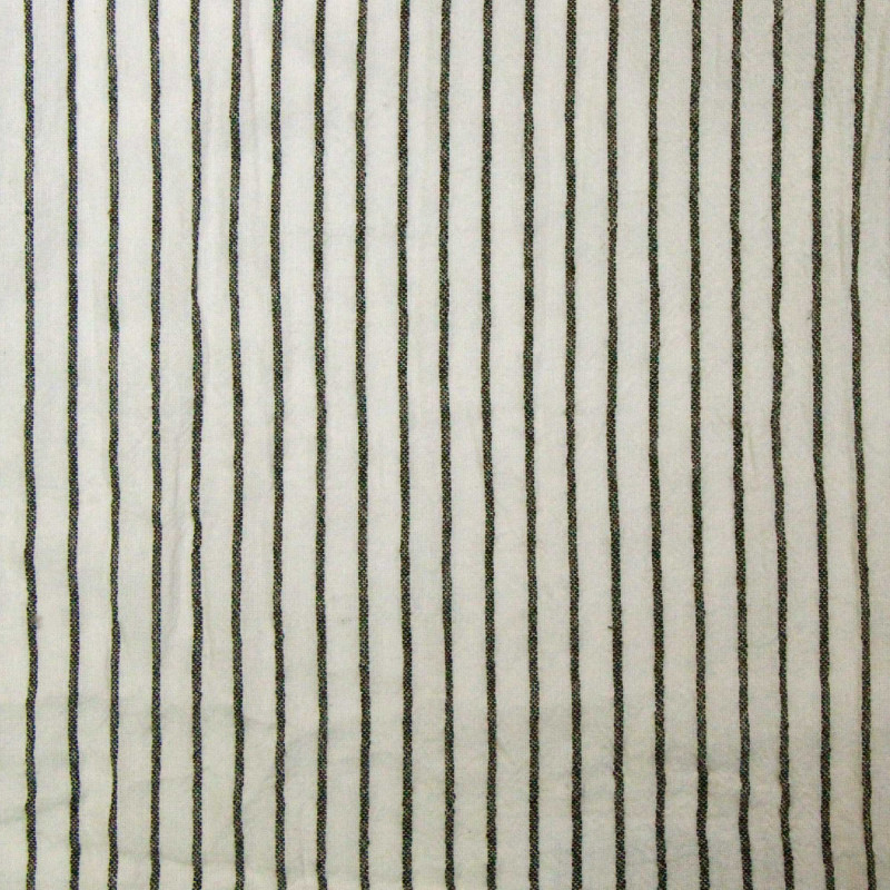 Gewebte gestreifte Baumwolle TISLA Cremeweiß / Schwarz